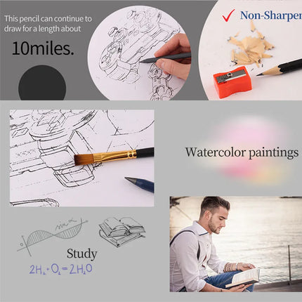 All Metal Eternal Pencil HB Lead Core New Technology Unlimited Writing Eternal Painting Supplies Novelty Stationery