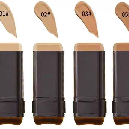 TVLV Long Lasting Matte Foundation Stick-Full Coverage Waterproof Brighten Makeup Base for Compact Concealer Stick with Brush