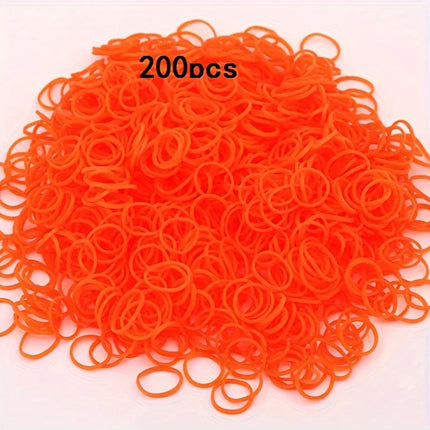 200pcs Rubber Loom Bands DIY Bracelets Wristband Silicone Rubber Hairbands Craft Kit Toys Birthday Christmas Gift Party Supplies