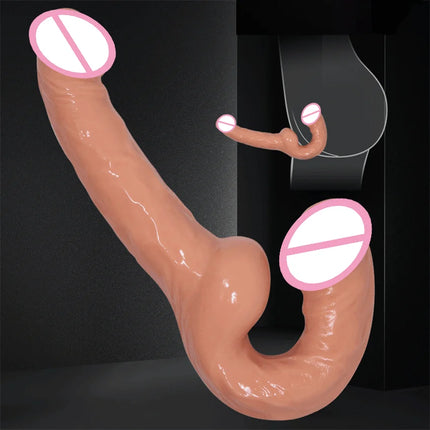 Scalable Double Dildo Vibrator Silicone Strap On Lesbian Massager Dildo Panty Male Penis Couples Sex Toys Adult Products 18+