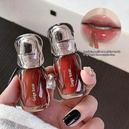 Gege Bear 5ml Crystal Gloss Lip Tint Hydrating Mirror-Gloss Finish Youthful Plumping Effect Autumn Winter Collection