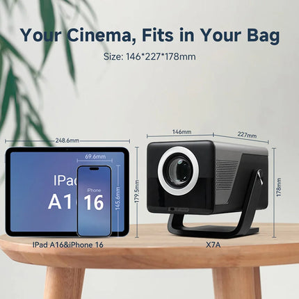 Velec Projector TP900 800 ANSI Lumens Native 1080P 8K Support Android 14 Auto Focus Hi-Fi Speaker Portable Outdoor Home Cinema