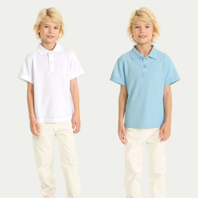 Mudkingdom Boys Polo Shirt Short Sleeve Solid Color Trendy Soft Comfy Lightweight Casual Daily Toddler Tops for Little Boy