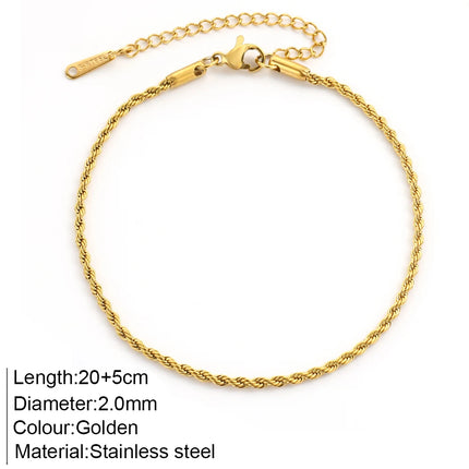 Stainless Steel Delicate Anklet for Women Gold Color Chain Anklet Bracelets on The Leg Do Not Fade Anklet Jewelry Women 2025 new