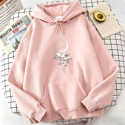 Fashion Moon Harajuku Print Hoodies Spring Autumn Winter Casual Hoodies Sweatshirts Men Women Tops Vintage Hoodie Sweatshirt
