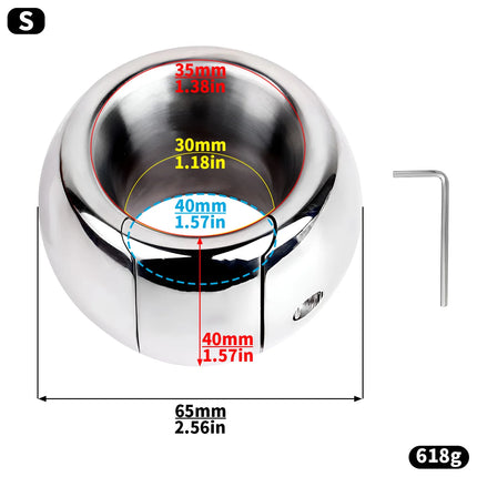 FRRK Weight Scrotal Ring Stainless Steel Ball Stretcher Metal Lock Ring Male Bondage Adult Intimate Personal Restraint Wear Toy