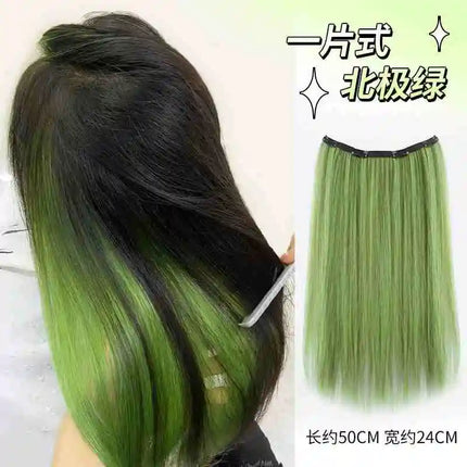 V-shaped one-piece synthetic 4 Clip In Hair Extensions Long Straight Hairstyle Hairpiece Colour 50CM Natural Fake Hair