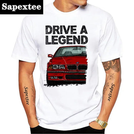 E30 E28 E36 Low Style Skull Driver T-Shirt New Summer Men Short Sleeve E90 Sport Car Design Boy Casual Tops Adventur White Tees