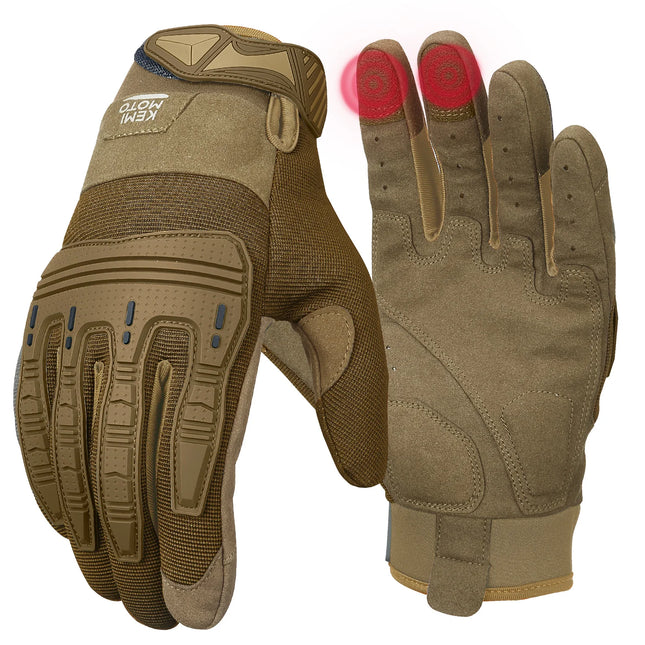 KEMIMOTO Hunting Tactical Gloves For Men Outdoor Climbing Work Gloves With Rubber Guard Touchscreen Sports Motorcycle Gloves