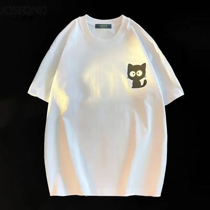 Female Casual Printing O-neck Short Sleeve T-Shirt 2025 New Summer Trend All-match Loose Cartoon Pullover Top Tee Women Clothes