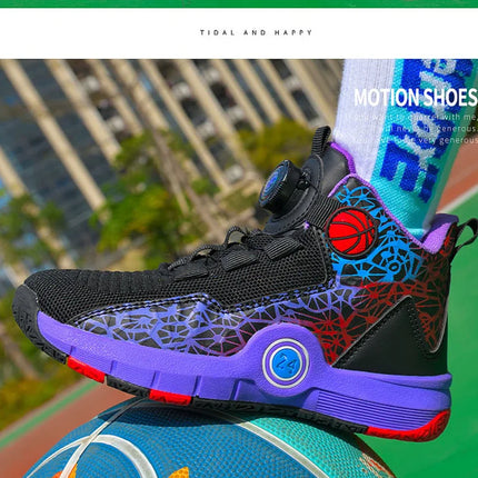 Children Basketball Shoes Original Design 2024 New Indoor Field Training Sports Shoes Comfortable Boy Basketball Shoes for Kids