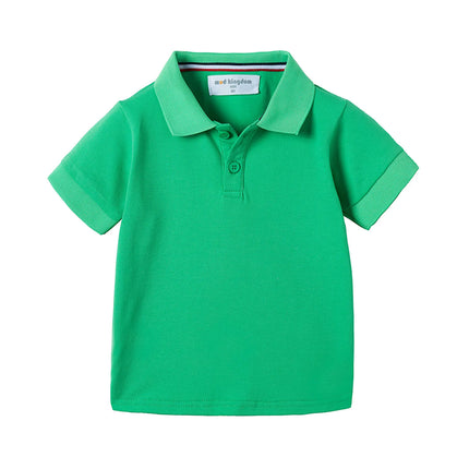 Mudkingdom Boys Polo Shirt Short Sleeve Solid Color Trendy Soft Comfy Lightweight Casual Daily Toddler Tops for Little Boy