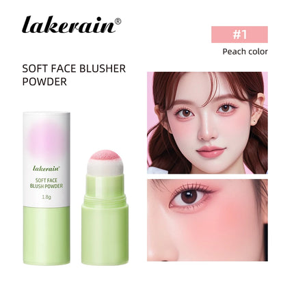 Soft Fog Blush Stick Face Blusher Patting Powder Blusher for Cheeks Cute Korean Style Waterproof Blush Sponge Brush Head 3Colors