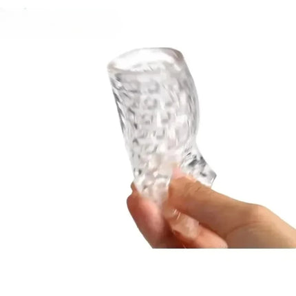Male Masturbator Glans Exercise Sucking Pocket Pussy Transparent 9cm Masturbation Cup Penile Massager Sex Toys for Men Blowjob