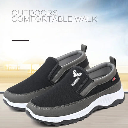 Men Running Hiking Sneakers Breathable Orthopedic Travel Plimsolls Slip On Comfortable for Outdoor Activity Hiking Walking