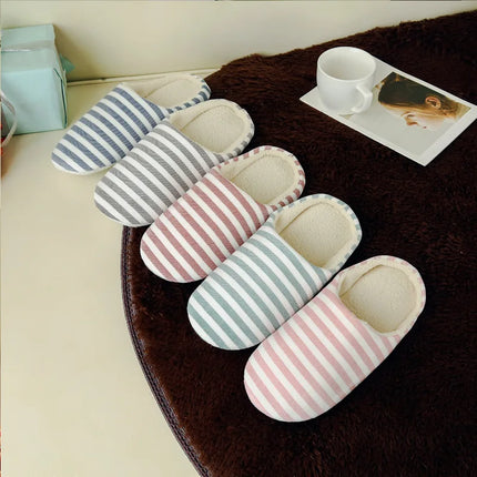 Women Indoor Slippers Warm Plush Home Slipper Autumn Winter Shoes Woman House Flat Floor Soft Silent Slides for Bedroom