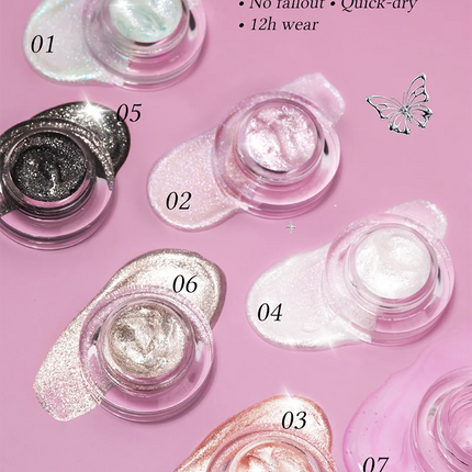 Multi-Use Liquid Glitter Eyeshadow High Shine Shades Gel Liquid Eyeshadow Water Light Quick Dry Long Lasting Multi-Use Makeup