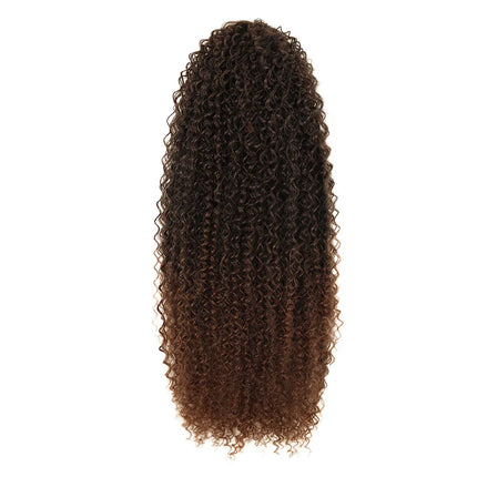 Synthetic Ponytail 24inch Kinky Curly Ponytail Drawstring Chip-In Hair Extension Organic Overhead Ponytail For Women