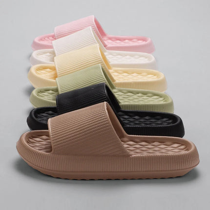 Lucyever 2026 Summer Non-slip Soft Cloud Slippers Women Comfy Eva Thick Platform Slides Woman Couple Bathroom Home Flip Flops 45