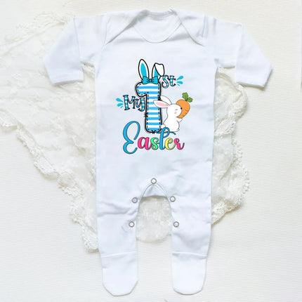 My First Easter Bunny Printed Baby Babygrow Sleepsuit Bodysuit Newborn Coming Home Hospital Outfit Infant Easter Party Romper