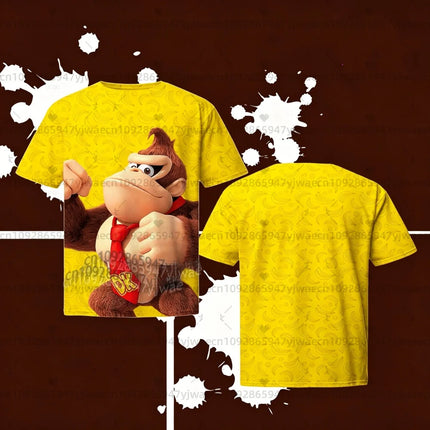 2026 men Super Mario Bros. Yoshi Peach T Shirt Kids Summer Dress Boy T-Shirt men women Short Sleeve Top Kids Cute Birthday tops