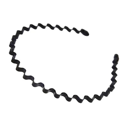6pcs Fashion Metal Hair Band for Men Women Unisex Black Wavy Hair Head Hoop Band Sports Headband Hairband Hair Accessories Gifts