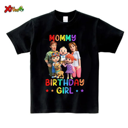 Birthday Girl Shirt for Family Matching Clothes Party Girls T Shirt Gift Custom Name Kids Clothing Outfit Children Clothes Daddy