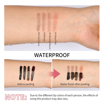 Peel Off Lip Stain Lip Liner Tattoo Long-Lasting Waterproof Smudge-Proof Transfer-Proof Matte Lipliner Magic Lip Cosmetic