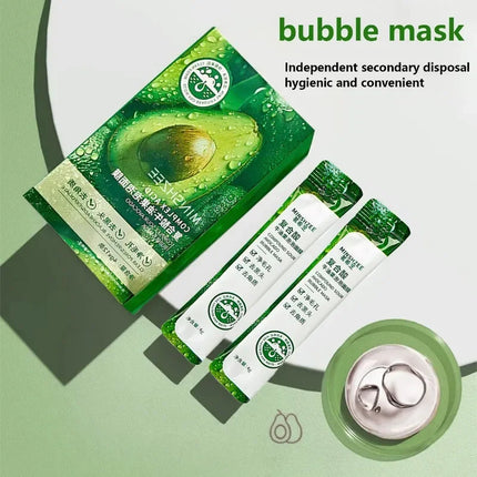 12pcs Avocado Bubble Facial Mask Brightening Firming Moisturizing Face Mask  Beauty Skin Care Facial Bubble Cover Foam Masque