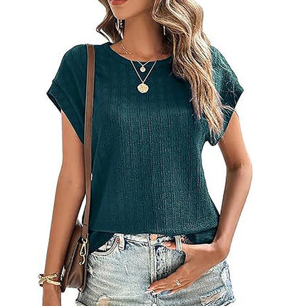2026 New Women Short Sleeve T-Shirts O Neck Casual Loose Tee Female Summer Shirts For Women Solid Color Tops