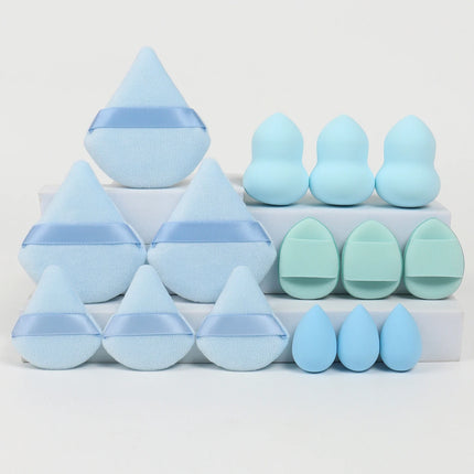 Multi Effect 15 Piece Set 3 Loose Powder Puffs&3 Mini Loose Powder Puffs&3 Medium-Sized Eggs&3 Mini Eggs&3 Air Cushions. Founda