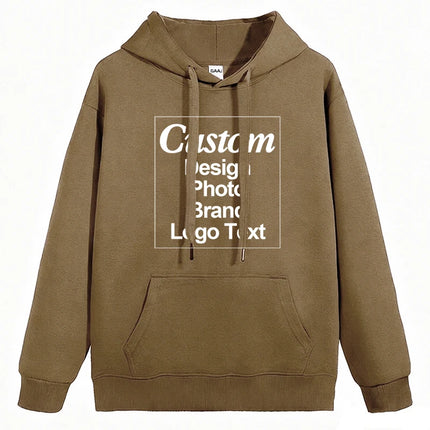 High Quality Custom Hoodie Cotton Sweatshirt Print Embroidery Brand Logo Text Photo Design Men Women Famliy Team Clothing 300g