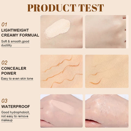 6-color concealer palette with brush,long-lasting concealer, waterproof full coverage concealers,Corrects Dark Circles,Red Marks