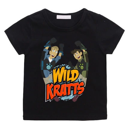 Wild Kratts Cartoon T-shirt Anime Print New Cotton Tshirt Children Fun Top Adventure Cartoon Tees Cool Boys Short Sleeve Clothes