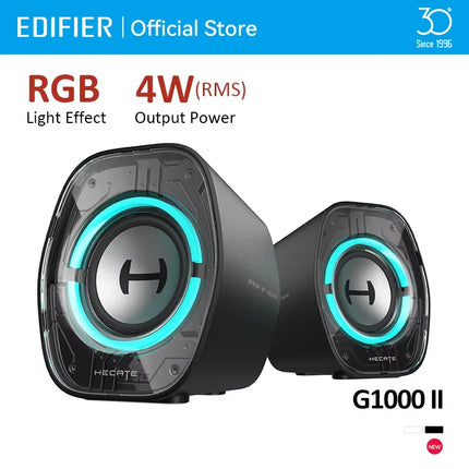 Edifier Hecate G1000 II Computer Speakers Bluetooth V5.4 PC Speaker USB-C USB-A 3.5mm Inputs RGB Lighting Effects 4W RMS