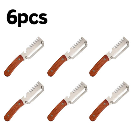 Kitchen Household Multifunctional Peeler Slicer Stainless Steel Scallion Scraper Bottle Opener Ginger Shredder
