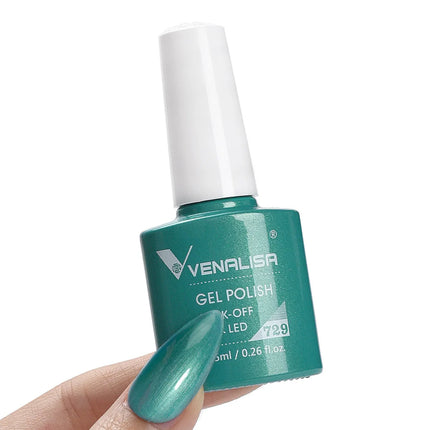 #758 Milky White Venalisa Nail Gel Polish Pearl Color Fall Nails TPO Free Long Wear Diamond Top Soak Off UV LED Gel Nail 7.5ml