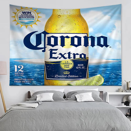 Corona Extra Beer Cartoon Tapestry for Living Room Home Dorm Decor Tapestry Home Decor Dorm Wall Hanging Sheets Wall Tapestry