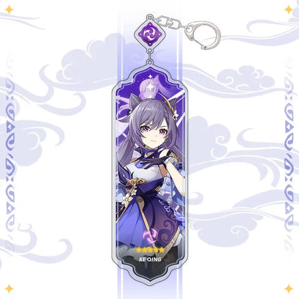 Anime Keychain Linnea Flins Durin Mualani Furina Arlecchin Key Chain Accessories Genshin Impact Cute Bag Pendant Key Ring Gift