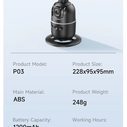 Smart Tracking Tripod for Camera Smartphone,Colorful Light 360 Rotation Follow Focus,Gimbal For Tiktok live photography