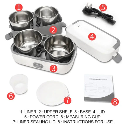 Electric Lunch Box Food Heater Portable Leakproof Food Warmer Heater for Travel Car and Home with 2 Layers rice cooker Lunch Box