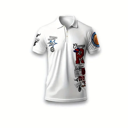 The new men's POLO shirt for summer 2025 is a casual fashionable soft comfortable and breathable 3D letter pattern print