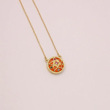 Girl Crystal Cosplay Pendant Necklace Cosplay Props Necklace Anime For Sailor Moon Loving Magic Wand Accessories