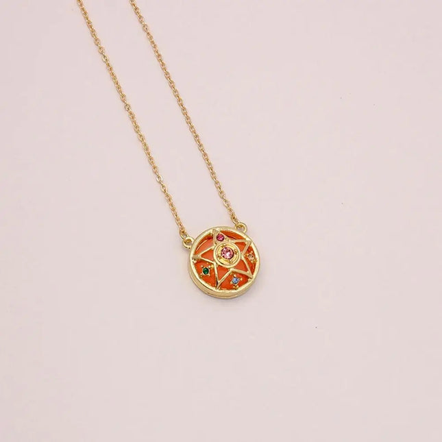 Girl Crystal Cosplay Pendant Necklace Cosplay Props Necklace Anime For Sailor Moon Loving Magic Wand Accessories
