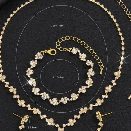Fashionable geometric circular simple luxury style necklace earrings bracelet jewelry set party holiday daily wear