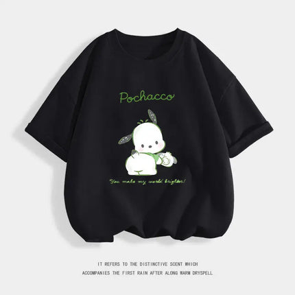 Pure Cotton Children's T-shirt 2026 Cute and Fun Pacha Dog Cartoon Printed Western-style Parent-child Outfit for Boys and Girls