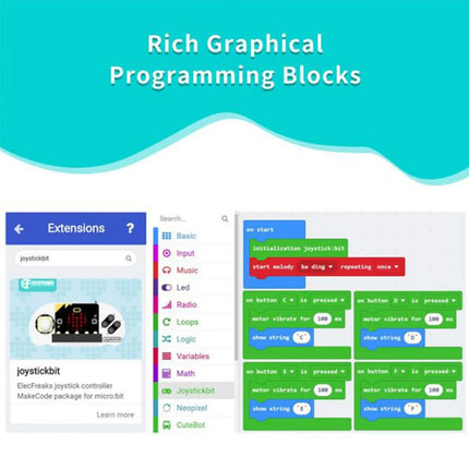 ELECFREAKS Micro:bit Electronic Joystick:bit V2 Kit Acrylic Case Game Board Game Controller Microbit Console Support Makecode