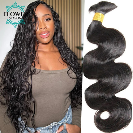 Bulk Human Hair For Braiding Body Wavy Double Drawn Color 30 27 99J Bulk Hair Wholesale for Boho Braids Hair Extensions