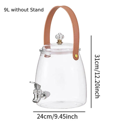 Large Capacity Lemon Beverage Cold Water Kettle Iced Juice Container Summer Beer Dispenser for Home Kitchen Bar Party 3/5/9/15 L