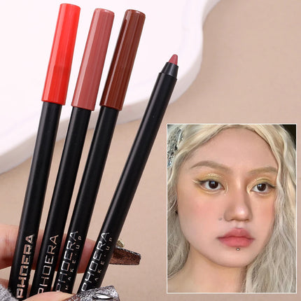 Long Lasting Lip Liner Colorful Matte Lip Liner Pencil Contour Tint Lipstick Tattoo Non-stick Cup Moisturizing Makeup Cosmetic